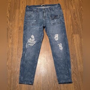 A&F Distressed Utility Jeans 8R Baggy Cargo Bush Pants Aesthetic Jeans E71